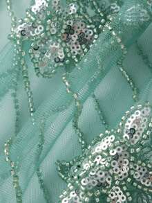 Women Y2k Fairy Sequin Butterfly Cami Tops Sleeveless Spaghetti Strap Mesh Sheer Crop Tank Tops See Through Camisole Summer Slim Fitted Shirt Vintage Aesthetic Clothes 2000S Streetwear - Màu xanh Bạc hà - Xem 6