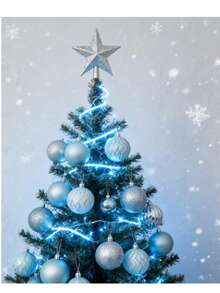 4cm/36 pezzi Palline di Natale, finitura lucida e opaca, colori assortiti - Azzurro chiaro - Visualizzare 8