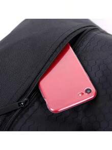 Sport Oxford Zipper Bag 5 Color Drawstring Pocket Simple Backpack Men's And Women's Fitness Backpack Lightweight Basketball Bag - Black - View 4
