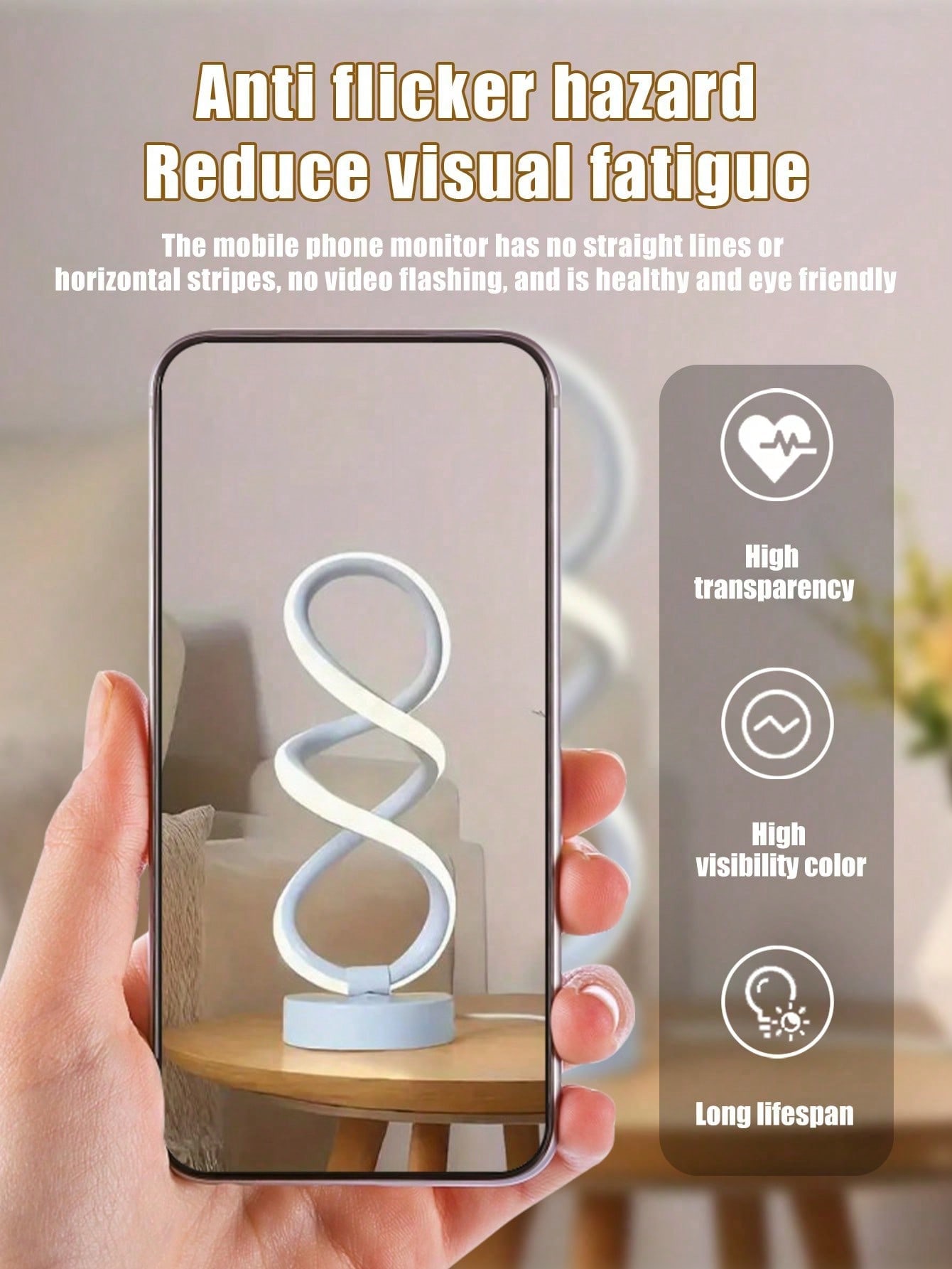 مصباح طاولة LED حلزوني قابل للتعتيم بثلاثة ألوان ي...