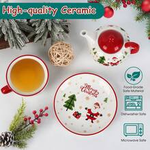 Hand-Painted Santa Teapot Set, Christmas-Themed Tea Collection - Multicolor - View 6