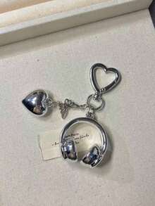 1pc Unisex INS Style Music Earphone Keychain, Microphone Guitar Music Note Keyring, Unique Phone Chain Bag Car Holder, Music Festival Music Lover Car Accessories Bag Charm Backpack School Cute Goth Y2k - 彩色 - 查看 4