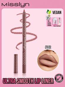 Misslyn MISSLYN - Ultra-Smooth Lip Liner, Long-Lasting Rich Lip Color, Convenient Retractable Design, Sharpenable Gel Lip Liner, Smooth Application, Natural Makeup Effect, High Pigmentation, Not Easy To Fade, Can Be Shaped With A Pencil Sharpener, High Pigmentation Natural Lip Makeup, Long-Lasting Smooth Ultra-Fine Matte Lip Liner, Vegan, Cruelty-Free,