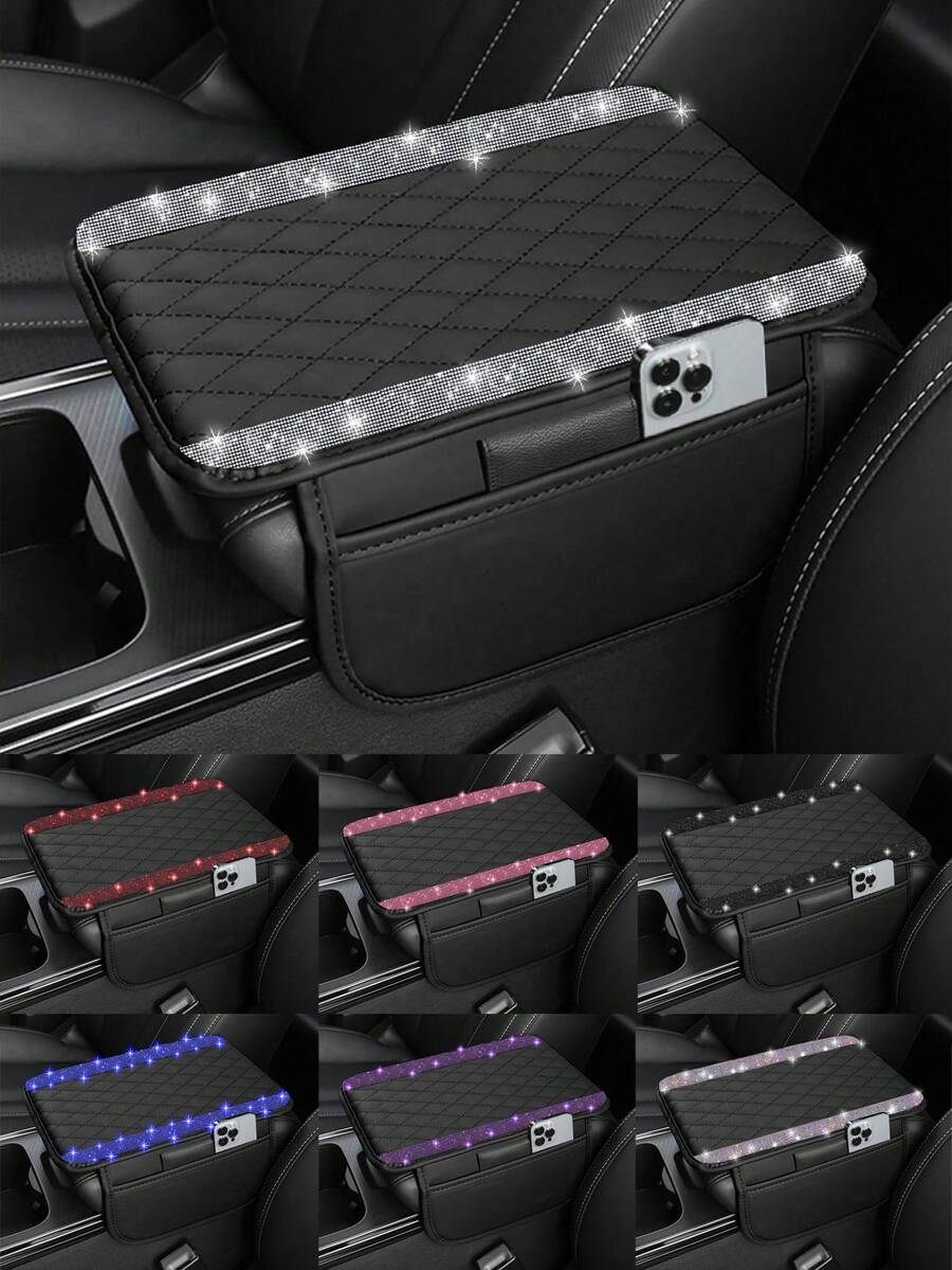 1 chiếc bọc bệ tỳ tay trung tâm xe hơi bóng bẩy, đệm bệ tỳ tay xe hơi bằng da thật với 2 ngăn chứa đồ, hộp đựng đồ bảo vệ bệ tỳ tay xe hơi đa năng, phụ kiện nội thất bóng bẩy, phù hợp với hầu hết các loại xe. - phong cách A - Xem 1