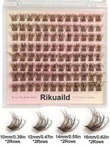 Rikuaild 96 sợi mi giả màu nâu bóng, kiểu mi chùm xoắn nhẹ, tạo hiệu ứng tự nhiên quyến rũ, mang lại vẻ ngoài hơi rối. - D - Xem 3