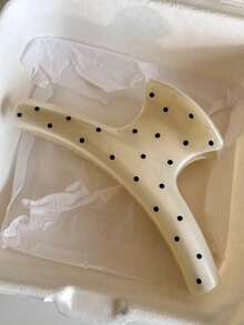 2个/1个女士亚克力波点黄色大理石纹花朵发夹，简约时尚设计，适合丸子头、海滩、旅行、夏威夷风情配饰，适合日常佩戴（波点随机），秋冬季女士爪夹发饰，适合度假装扮和夏季穿着。 - 彩色 - 查看 7