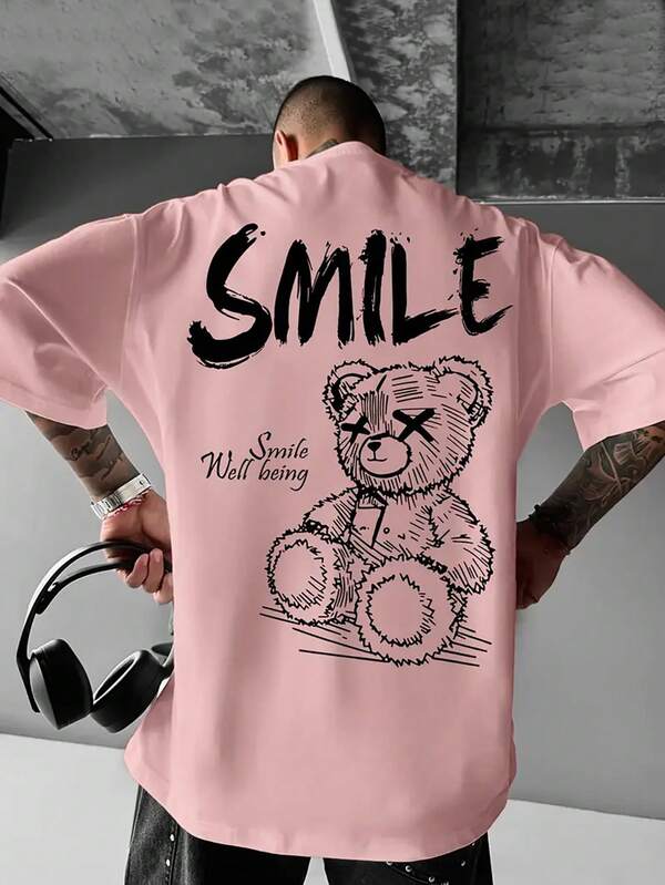 Men's Casual Versatile Simple Graphic Print Short Sleeve T-Shirt