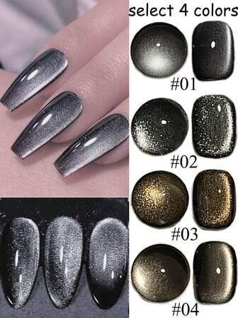 10ml Hot Selling Sparkling Black Pearl Cat Eye Gel Nail Polish 2025 Autumn/Winter Fashion Versatile Simple Whitening Nail Art Nail Supplies Christmas Nails Black Nails