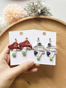 Autumn Fox, Pumpkin, Maple Leaf, Mushroom Soft Clay Molds, High Precision Cutting Molds For DIY Creative Decorations Like Earrings, Brooches, Pendants, Keychains, Handmade Polymer Clay Earring & Pendant Making Kit, Holiday Gift