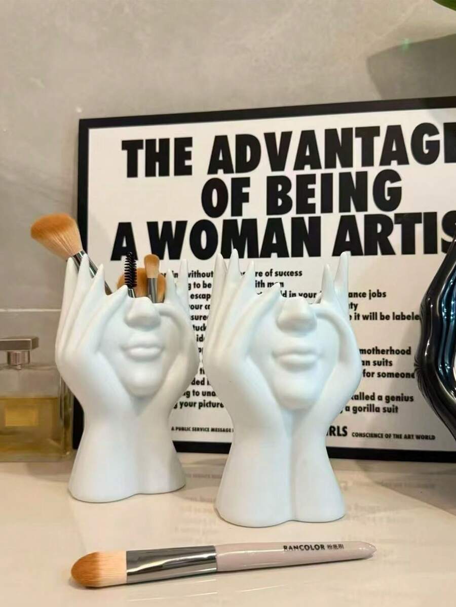 3 قطع من الزخارف الشكل الوجه الإبداعية الشمالية، حامل إناء بسيط للغرفة المعيشية، المدخل، حامل التلفاز، ديكور المنزل، الزفاف