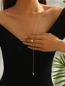 1pc Women's Minimalist Fashion Metal Y-Shaped Necklace, Versatile For Daily Wear