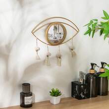 1 oglindă decorativă de formă neregulată, plasată orizontal, cu suprafață de sticlă rezistentă la rugină, potrivită pentru camere de zi, dormitoare, intrări, decorare de perete multifuncțională, decor pentru casă - nu necesită electricitate.