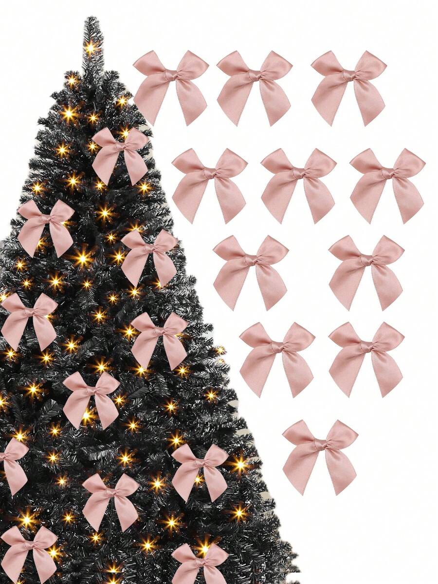 50 piezas, Grandes lazos de cinta de satén, lazos de artesanía, lazos pequeños de flores rosas y blancas, lazos de regalo, decoración de boda, lazos DIY para decoración de fiestas de nacimiento, Día de San Valentín, Día de la Madre, Graduación