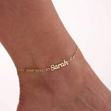 Tobillera personalizada de acero inoxidable con nombre, tobillera de letras inglesas DIY, collar de acero inoxidable con nombre de pareja personalizado, regalo de moda para el Día de San Valentín, regalo ideal para parejas, amigos, familia, Día de la Madre y otras ocasiones, oro, plata, moda, otoño, encogible, simple, casual, moneda vintage personalizada, personalizada, regalo único ideal para novia, mamá, familia, amigos, hija para aniversario, Día de San Valentín, Día de la Madre, cumpleaños, graduación, uso diario, boda, baile de graduación