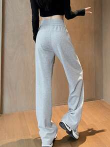 青少年女孩灰色宽松运动裤休闲街头风格，13-16岁青少年运动装 - 灰色 - 查看 6