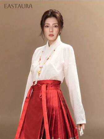 New Arrival Winter Warm Wrap Blouse, Chinese Vintage Long Sleeve Top For Spring & Fall - Women's Clothing Flowy Fabric - Perfect For Casual & Formal Occasions - Ideal Gift For Women Top Only