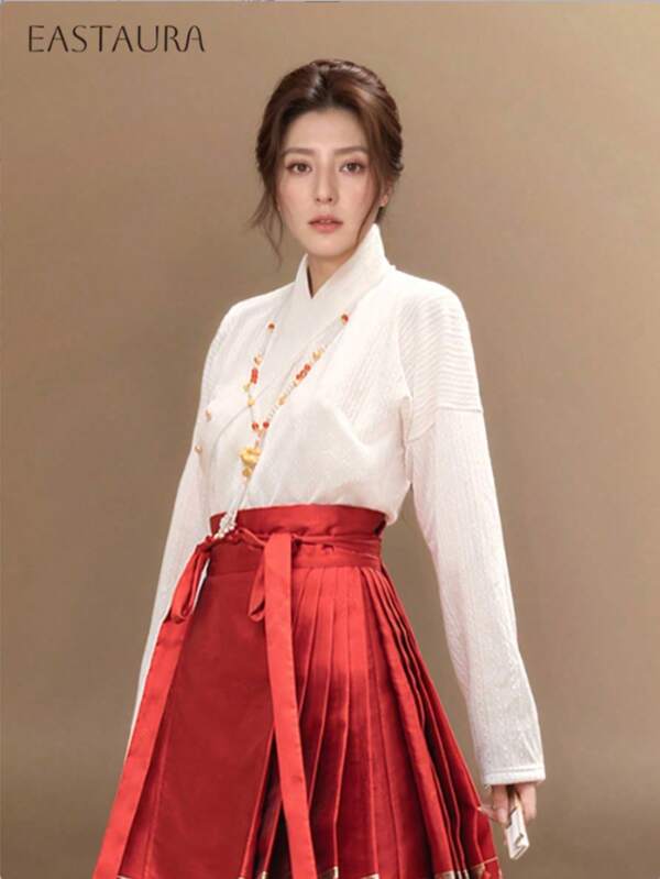 New Arrival Winter Warm Wrap Blouse, Chinese Vintage Long Sleeve Top For Spring & Fall - Women's Clothing Flowy Fabric - Perfect For Casual & Formal Occasions - Ideal Gift For Women Top Only