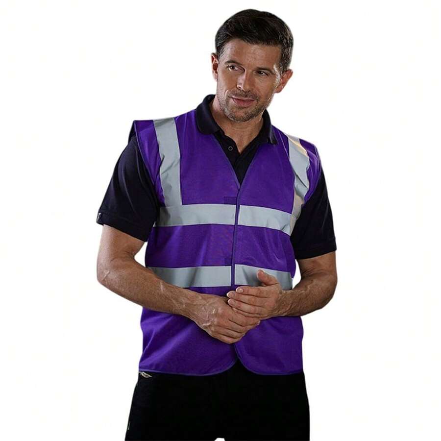 Yoko Unisex Adult Band & Brace Waistcoat (Purple) - Purple - View 1