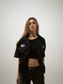 Men's Shirts New Denim Shirt Retro Buttons Washed Men'S Fall And Winter Models Casual Loose Versatile Light-Colored Niche Small Stand-Up Collar Fashion Hip Hop Pocket Shirt - Black - View 4