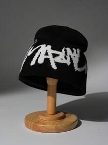 1 件/2 件 Y2K 图案无檐便帽，男女通用哥特式针织保暖休闲便帽，适合冬季户外，腈纶混纺，四季皆宜