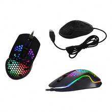 Wired Optical PC Gaming Mouse 1000DPI 3 Buttons Plug & Play Ergonomic Design Precision For Gaming Compatible With Laptop Computer - 黑色 - 查看 6
