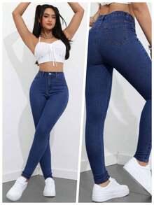 DG XUNLIN MODA Plus Size Pants - Blue - View 2