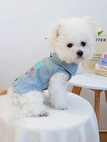 PETCIRCLE 1 bộ quần áo cho thú cưng, trang phục cho chó/mèo, quần áo thời trang và dễ thương cho chó nhỏ, áo len thoải mái và đáng yêu. - Màu xanh lam - Xem 4