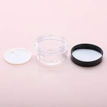 6 piezas Botella de boca ancha de plástico, Botella separada de crema facial, Botella de almacenamiento con cuentas de accesorios para uñas, Botella vacía de cosméticos, Botella sellada portátil de viaje de muestra de crema para el cuidado de la piel y el contorno de ojos