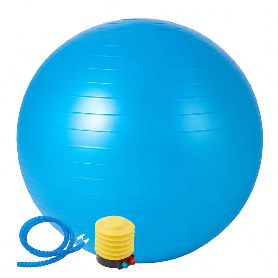 65CM Exercise Ball Yoga Pilates & Balance Anti Slip With Quick Foot Pump - Blue - View 1
