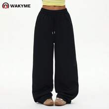 WAKYME 休闲抽绳腰侧口袋阔腿运动裤紧身裤 - 黑色 - 查看 7