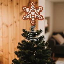 Christmas Snowflake Tree Topper Gingerbread Style Christmas Tree Decoration For Holiday Home Decor