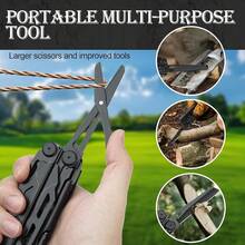 WAYAMY Multiherramienta de acero inoxidable, 28 en 1 Multiherramienta Alicates, Juego de Cuchillos de Alicates de Herramientas, el mejor regalo para novio, papá, él, marido - Negro - Ver 1