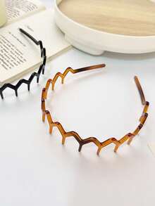 2pcs Ladies' Simple Basic Hair Hoop With Big Wavy Shape, Makeup Headband, Plastic Hair Hoop With Elegant Style, Hair Accessory Halloween,Hair Accessaries,Accessories,Hair Accessories For Women,Accesorios,Accessories Women, Hair Accessory, Hair Accessories Women, Hair Accessorie, Hair Tools, Beauty Accessories, Curly Hair Accessories