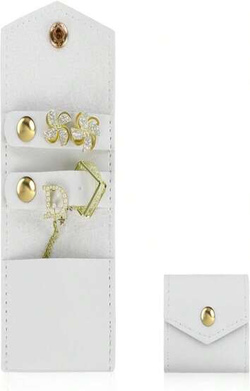 AfitLulu Mini Travel Jewelry Roll Bag With Buckle, Foldable Multifunctional Mini Travel Jewelry Case, Small Jewelry Roll Storing Rings, Necklaces, Earrings (Brown)