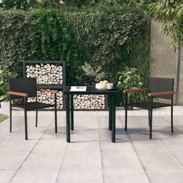 vidaXL 3-Piece Garden Set Black