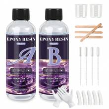 20ml/50ml/100ml 環氧樹脂 AB 膠，1:1 比例，含配件與工具，抗 UV、防黃變、快速固化 AB 膠，適用於手工 DIY 飾品製作與裝飾 - 環氧樹脂 - 查看 1
