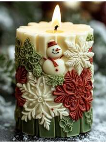 1 pezzo Candela profumata a forma di pupazzo di neve cilindrico, decorazione natalizia per la casa, addobbi natalizi, regali di Natale