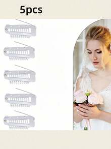 5pcs New Hair Clips Set For Wigs, Hats, Veils, Scarves, Fixation Clips, Suitable For Women, Hair Slide, Hair Barrettes - Multicolor - View 11