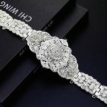 1 Piece Gold Color Morocco Belt For Women Crystal Metal Waist Chain Caucasus Belt Adjustable Length Bride Wedding Jewelry