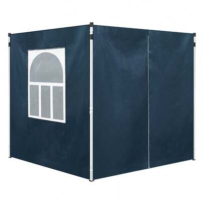 CLIPOP Gazebo Side Panels, 4-Panel Replacement Sidewalls For 3 X 3 M Gazebos Canopy, Water-Resistant Gazebo Curtains With 2 Window And 2 Zipper
