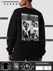 Custom Women's Round Neck Thickened Sweatshirts With Custom Designs Can Be Your Family, Your Pets Or Cartoons, About Anything And Everything.