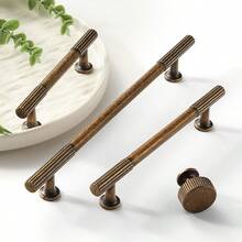 2 Pieces Of Vintage Bronze-Zinc Alloy Cabinet Handles, Antique Striped Decoration, Suitable For Bedroom, Kitchen, Cabinet And Drawer Door Handles, Furniture Hardware Accessories