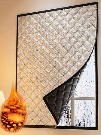 1pc Thermal Insulated Curtain, Heat Retaining, Blackout, Waterproof, Sunshade, Soundproof, Double-Layer Thick Warm Window Curtain For Winter