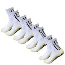 4 Pairs Men's Soccer Socks Anti Slip Non Slip Grip Pads For Football Basketball Sports Grip Socks,