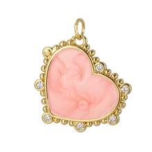 1pc Multi-Color Heart Shaped Copper Pendant, Delicate Handmade DIY Necklace, Bracelet, Earring Jewelry Pendant, Suitable For Thanksgiving Gift