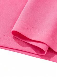 Men's Lightweight Polyester Solid Color All-Match Long Sleeve T-Shirt, Versatile & Breathable For Spring/Autumn - Hot Pink - View 6