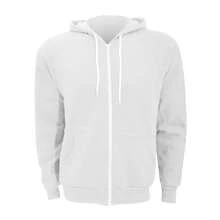 Canvas Unixex Zipup Polycotton Fleece Hooded Sweatshirt / Hoodie (White) - White - View 1