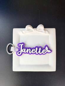 1pc Acrylic Personalized Name Tag Keychain, Perfect Gift For Family And Friends, Colorful, Cute, Kawaii, Millennium Style, Fashionable, Unisex, Casual, Customizable, Ideal Gift For Him/Her - Steel Keychain + White Buckle - View 43