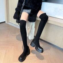 Women Over-The-Knee Boots - Black Single - View 5