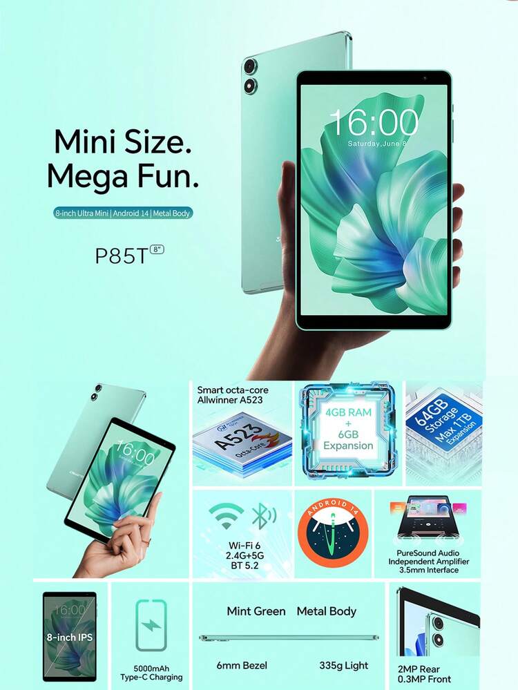 Teclast P85T タブレットPC (Allwinner A523 オクタコア 1.8GHz